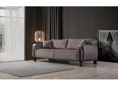 Brązowy salon 3-miejsce siedzące Designerskie kanapy trzyosobowe Ekskluzywne Nowe