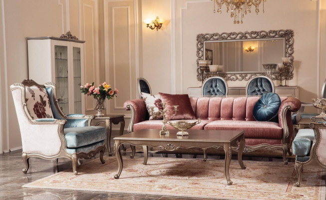 Sofa Kanapa Podkładka do kanapy trzyosobowej klasyczny design Sofy 3-osobowe w kolorze różowym