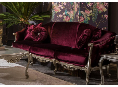 Trzyosobowa luksusowa sofa 3 miejsce do siedzenia Sofy Siedziba Material Design Couch Style Bordaux