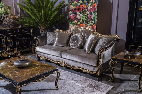 Klasyczna Luksusowa Sofa 3 miejsce do siedzenia Siedziba Material Design Couch Style Włókienniczy