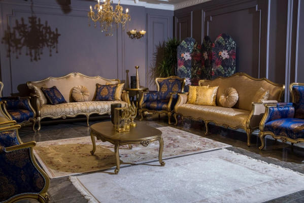 Klasyczny Zestaw sofowy 3+3+1+1 miejsce do siedzenia Luksusowy Ustaw Sofa Fotel Zestaw 4szt