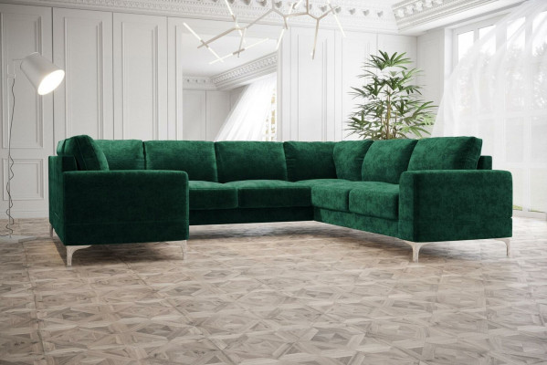 Żywy krajobraz Narożnik Tapicerowany Sofa Sofy Nowy Salon Aksamit Narożnikowa kanapa Kształt U