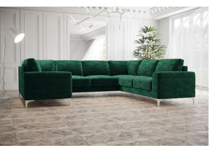 Żywy krajobraz Narożnik Tapicerowany Sofa Sofy Nowy Salon Aksamit Narożnikowa kanapa Kształt U
