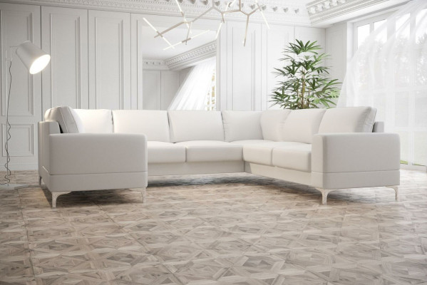 Żywy krajobraz Narożnik Tapicerowany Sofa Sofy Nowy Salon Aksamit Narożnikowa kanapa Kształt U