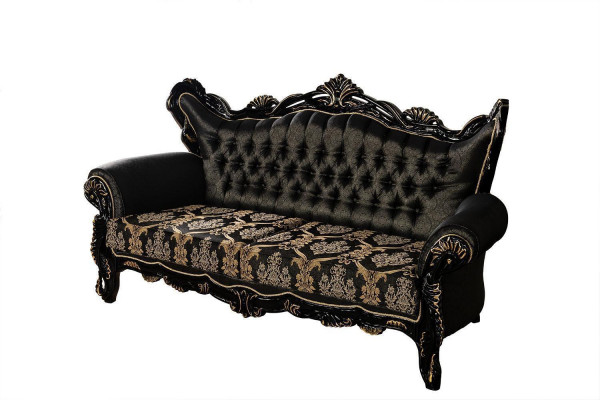 Czarny Barokowy Zestaw mebli sofowy Sofa Kanapa Podkładka Meble Tabela 5szt