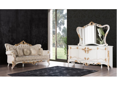 Sofa trzyosobowa Podkładka sofa Meble do salonu z Kredens 3-częściowy.