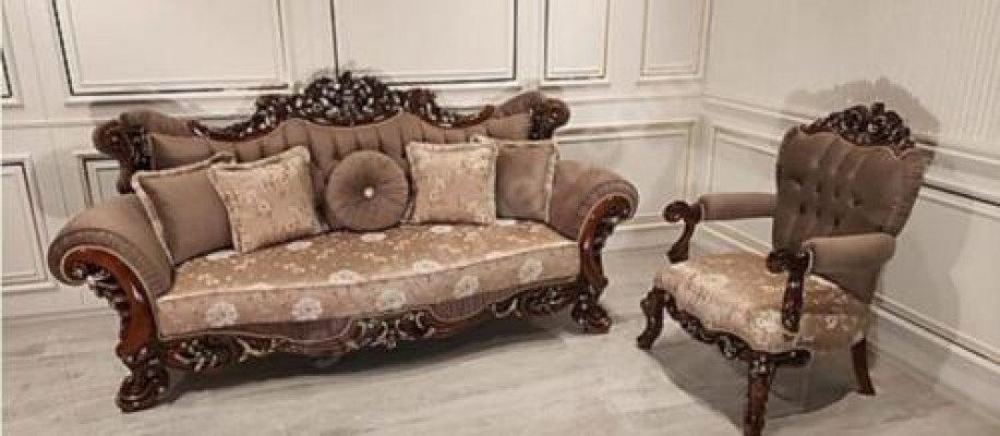 Zestaw sofowy 3+1 Fotel miejsce do siedzenia stolik kawowy Sofa Nowy zestaw sof w stylu Art Deco