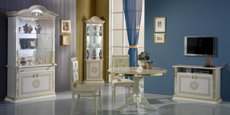 Zestaw do salonu Ustawić 4 sztuki. Grupa Kredens Gablota 2x stolik kawowy Barokowy Rokoko