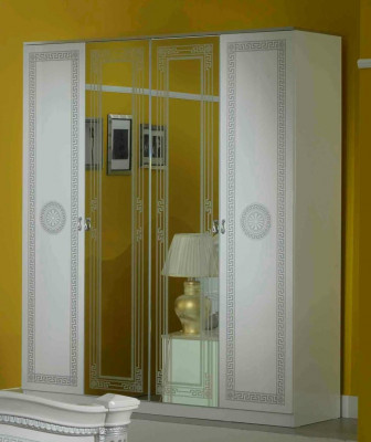 Kompletny zestaw Sypialnia Modern Luxury Łóżko 2x Stolik nocny 6 szt. Szafa