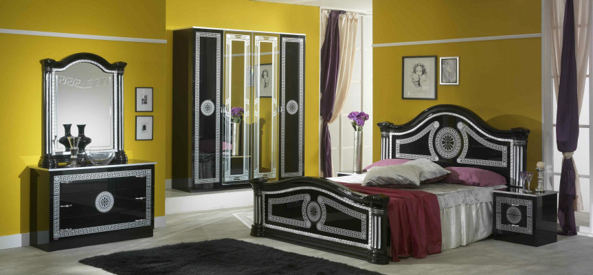 Sypialnia Komplet Royal Style Modrern Łóżko Stolik nocny 6 szt. Nowy