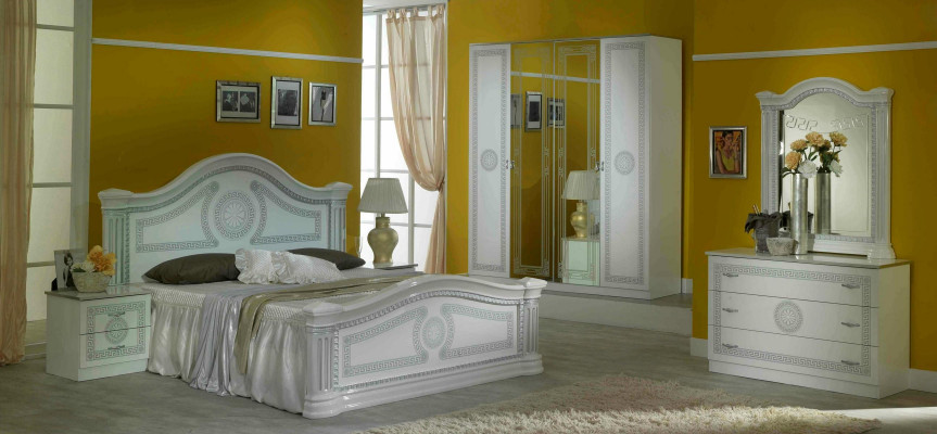 Sypialnia Włoski zestaw mebli Modern Luxury 6-częściowy. Łóżko łóżko Szafa Nowe