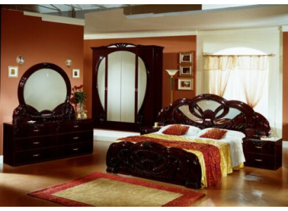 Sypialnia Scenografia Modern Luxury Sypialnia Łóżko 2x Stolik nocny 6 szt. Drewno