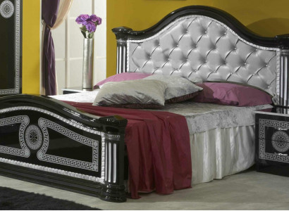 Łóżko 2x Stolik nocny 3 szt. Scenografia Sypialni Luksusowa Sypialnia Chesterfield