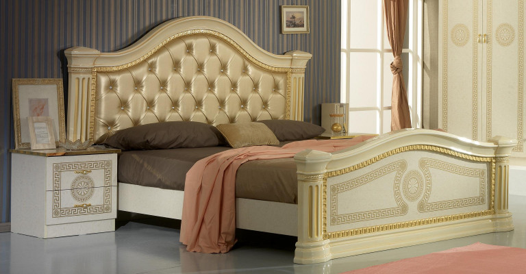 Sypialnia Łóżko Chesterfield Łóżko podwójne Podkładka Chesterfield Baroque Rokoko