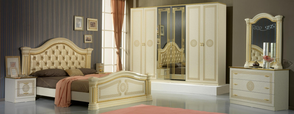 Sypialnia Łóżko Chesterfield Łóżko podwójne Podkładka Chesterfield Baroque Rokoko