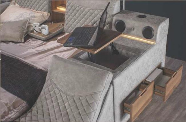 Wielofunkcyjne łóżko Półka Szafa Stacja ładująca USB Winda TV 180x200