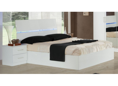 Podwójne łóżko Łóżko 2x Szafki nocne Łóżko Design Modern Style 3-częściowe. Dioda LED