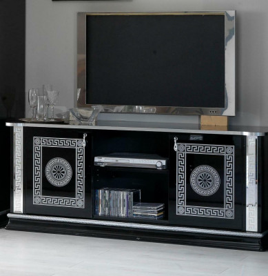Czarny TV Tabela RTV Szafa Lowboard Meble Stolik RTV Design Szafka RTV