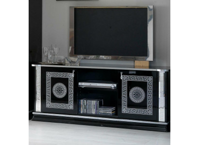 Czarny TV Tabela RTV Szafa Lowboard Meble Stolik RTV Design Szafka RTV