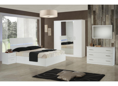 Design Sypialnia 6 szt. Kompletny zestaw Łóżko Stolik nocny Kredens Lustro Drewno