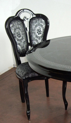 Krzesło Czarny Silver Design Salon jadalnia Drewno Krzesła Podkładka Made Italy