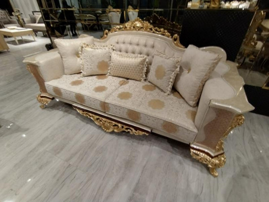 Luksusowy Zestaw sofowy 3+3 miejsce do siedzenia Włókienniczy Designer Chesterfield Sofa 2x 3 miejsce do siedzenia Nowość