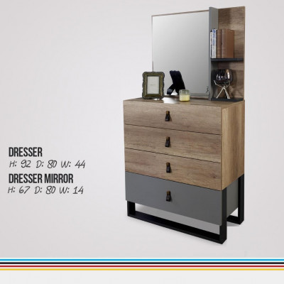 Kredens z Lustro Drewno Nowoczesny Luksusowy Design Pokój Młodzieżowy Komody