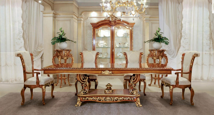 Stół obiadowy stół do jadalni Duży stół jadalnia Baroque Gold XXL