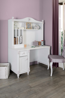 Biurko Młodzieżowe Dzieci Pokój Drewno Meble Design Biały Tabela Country House