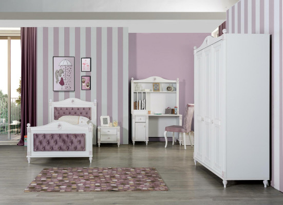 Biurko Młodzieżowe Dzieci Pokój Drewno Meble Design Biały Tabela Country House