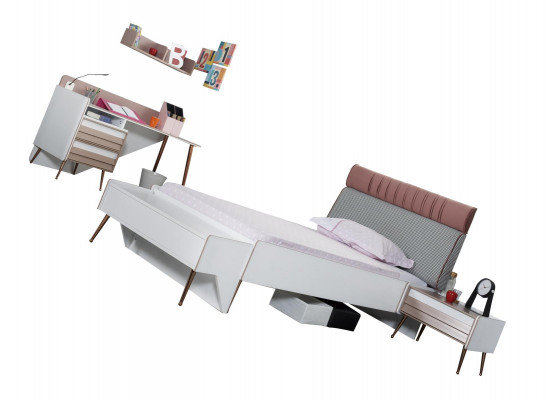 Design łóżko składane do pokoju młodzieżowego Łóżko łóżko składane Meble Drewno Biały