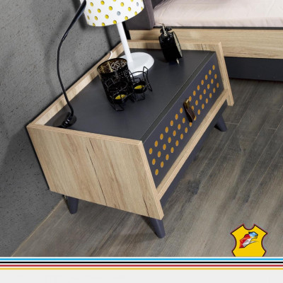 Designerski żłobek Sypialnia Stolik nocny Łóżko Szafa 3-częściowe