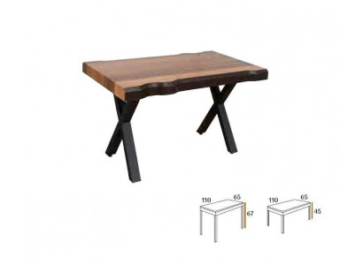 Drewno stolik kawowy na czarnych nóżkach do Twojego salonu o oryginalnym designie