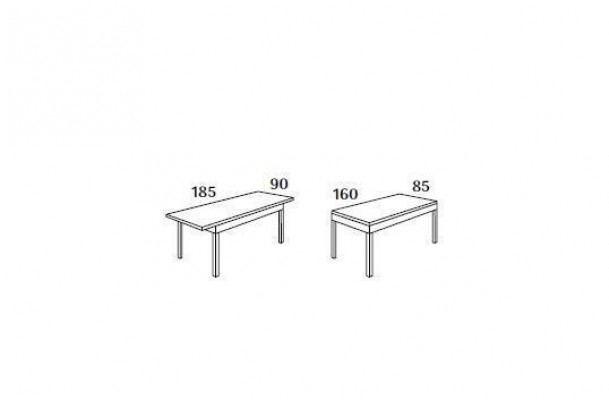 Czarny Stół obiadowy 160x85 jadalnia Tabela stoły stoły Meble Drewno