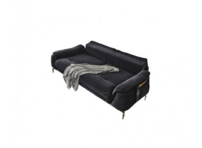 Design Chesterfield Living Room 3 miejsce do siedzenia Włókienniczy Kanapa Czarny Podkładka
