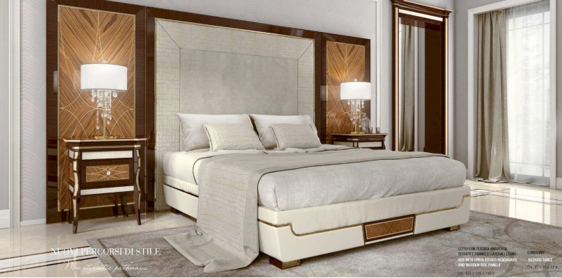 Ustawić Sypialnię Podwójne łóżko Łóżko Luxury Brown Grupa Zestaw 3szt