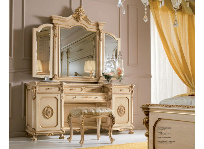 Toaletka Lustro Luxury Stół konsolowy Beige Sypialnia Set