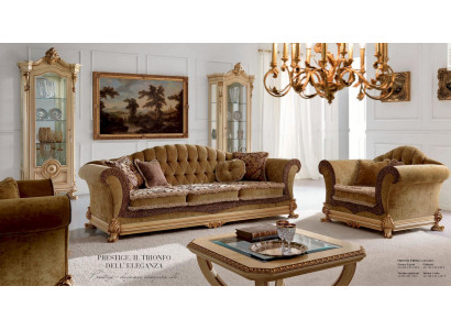 Sofa Trzyosobowa 3 miejsce do siedzenia Sofy Luksusowe Meble do Salonu Brązowy Materiał