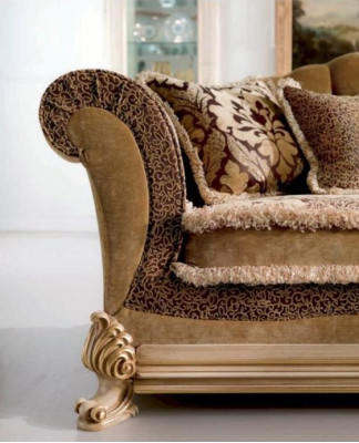 Sofa Trzyosobowa 3 miejsce do siedzenia Sofy Luksusowe Meble do Salonu Brązowy Materiał