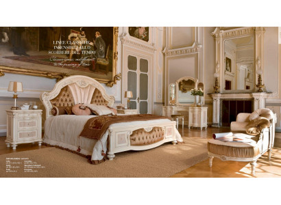 Chesterfield Łóżko Podwójne łóżko Luxury Material Sypialnia Beige bed