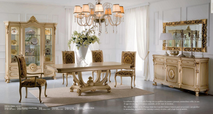 Luksusowy Stół obiadowy stół do jadalni Tabela jadalnia Beige Drewno
