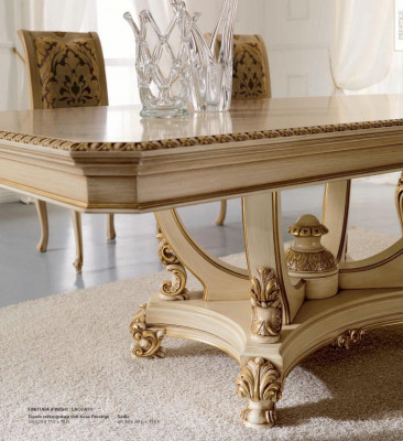 Luksusowy Stół obiadowy stół do jadalni Tabela jadalnia Beige Drewno