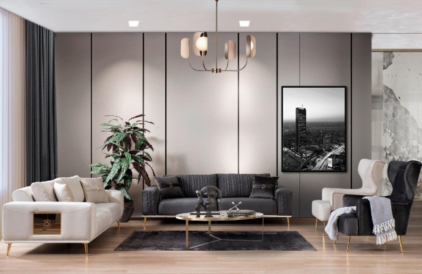 Fotel 1 miejsce do siedzenia Sofa Włókienniczy Materiał Kanapy Podkładka Design Meble Nowy Biały