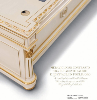 Eleganckie Biurko stoły Drewno Biuro Biuro Tabela Style Barok Białe Meble