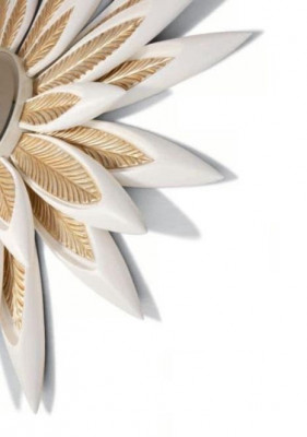 lustro ścienne Lustro Flower Okrągłe Luxury Sypialnia Gold Drewno Modern