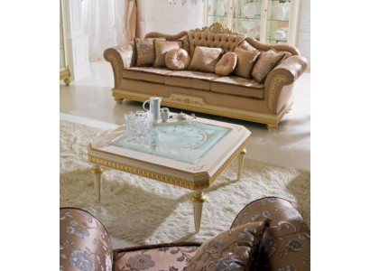 stolik kawowy Stolik Tabela Living Room Meble Beżowe Drewno stoły Design Luxury