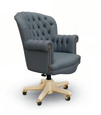 DrehFotel ChefFotel Fotel Biurowe krzesła obrotowe Chesterfield Blue Luxury