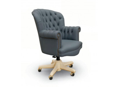 DrehFotel ChefFotel Fotel Biurowe krzesła obrotowe Chesterfield Blue Luxury