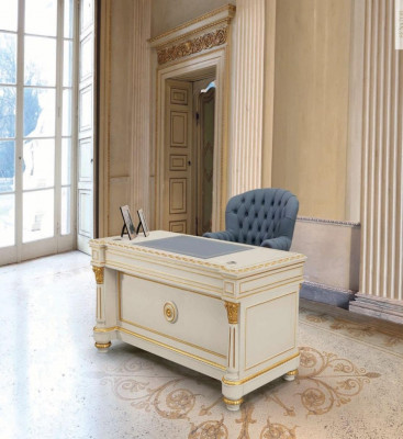 DrehFotel ChefFotel Fotel Biurowe krzesła obrotowe Chesterfield Blue Luxury