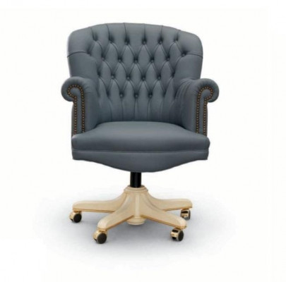 DrehFotel ChefFotel Fotel Biurowe krzesła obrotowe Chesterfield Blue Luxury